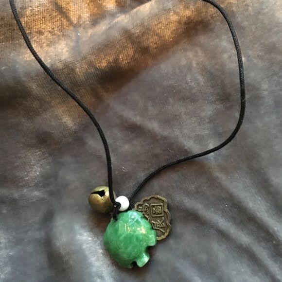 Charm Bracelet w Green Turtle, Bell and ... - Picture 2 of 10